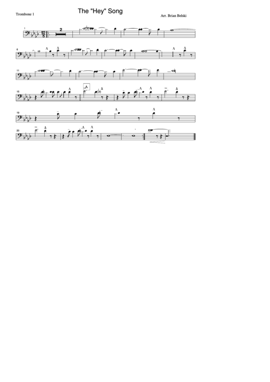 Trombone 1 The "Hey" Song Printable pdf