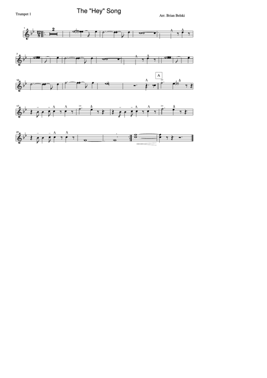 Trumpet 1 The "Hey" Song Printable pdf
