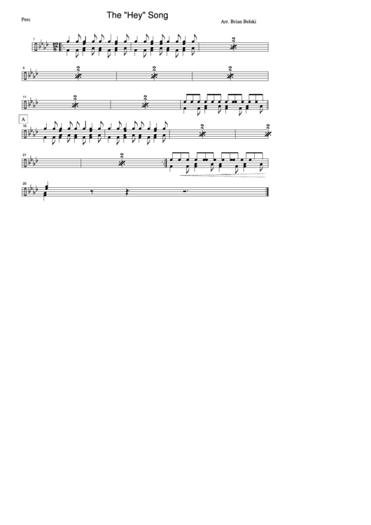 Drums The "Hey" Song Printable pdf