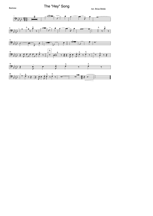 Baritone The "Hey" Song Printable pdf