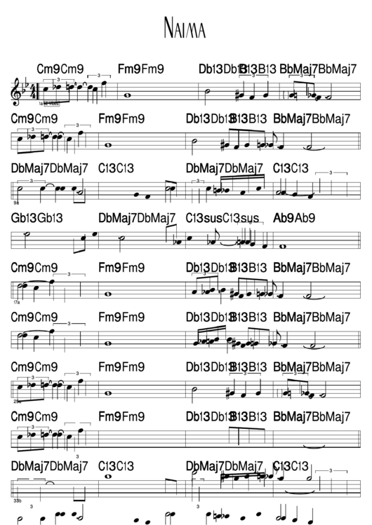 Naima - Jazz Sheet Music And Chord Chart Printable pdf