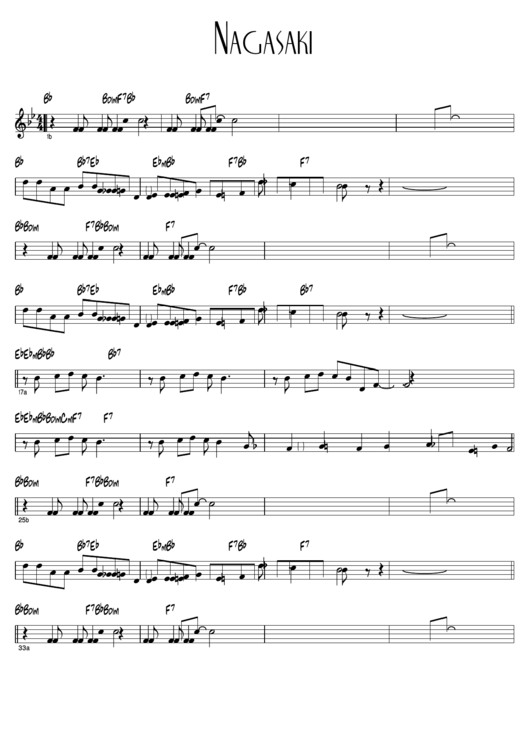 Nagasaki (Sheet Music) Printable pdf