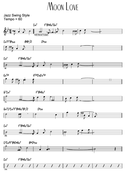 Moon Love (Jazz Swing Style) Printable pdf