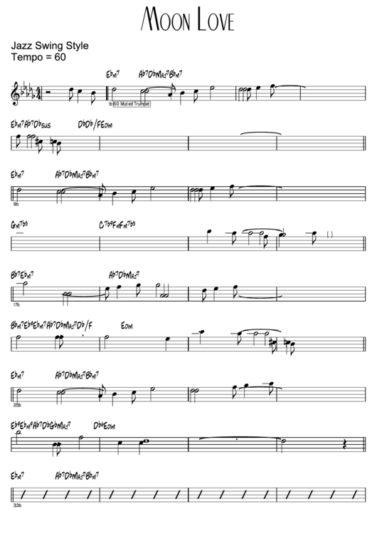 Moon Love (Jazz Swing Style) Printable pdf