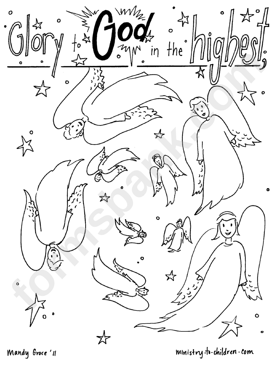 Glory To God In The Highs Coloring Sheet