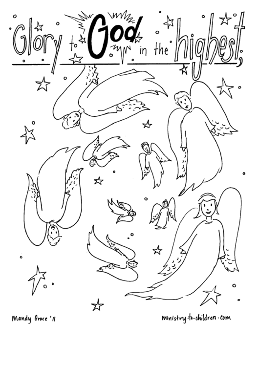 Glory To God In The Highs Coloring Sheet Printable pdf