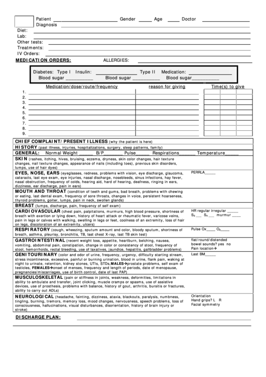 Patient Care Report Printable pdf