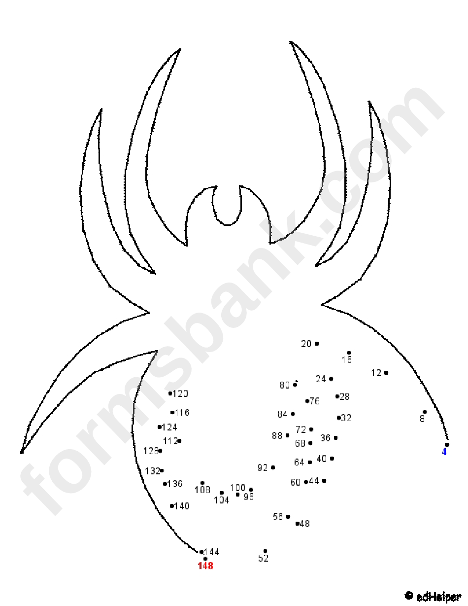 Halloween Count By 4s Dot-To-Dot Sheets