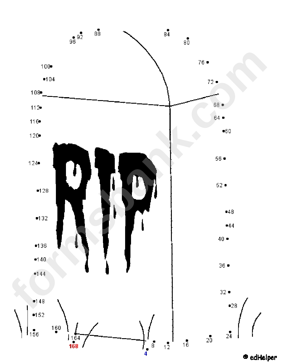 Halloween Count By 4s Dot-To-Dot Sheets