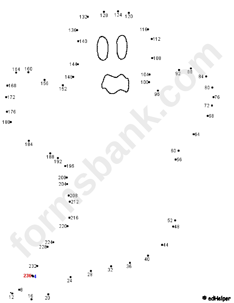 Halloween Count By 4s Dot-To-Dot Sheets