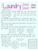 Laundry Cheat Sheet College Edition