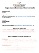 Yoga Studio Business Plan Template Printable pdf