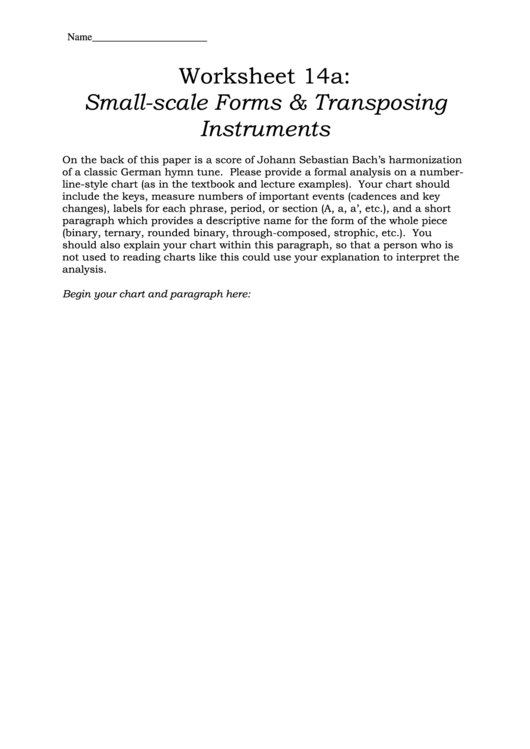 Small Scale Forms - Transposing Instruments Printable pdf
