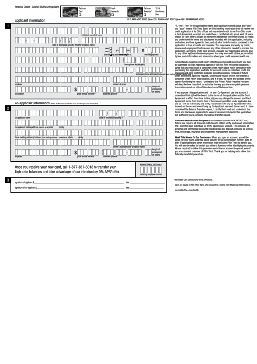 Personal Credit Application Form Printable pdf