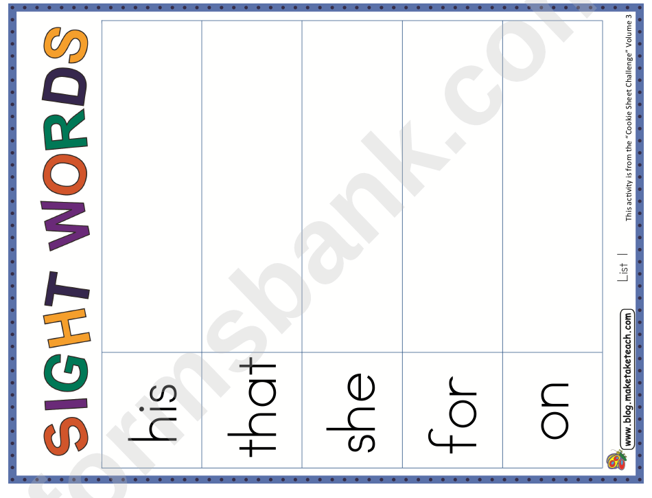 5 Building Sight Words Templates