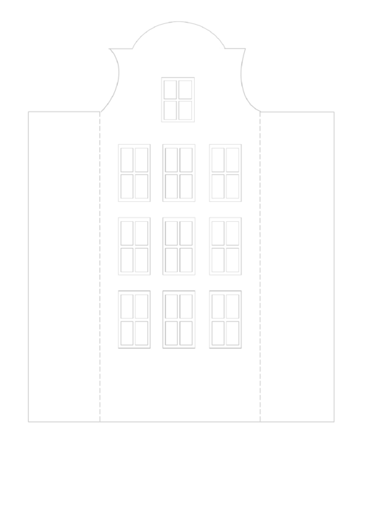 Foldable Dutch House Luminary Plain Tempate Printable pdf