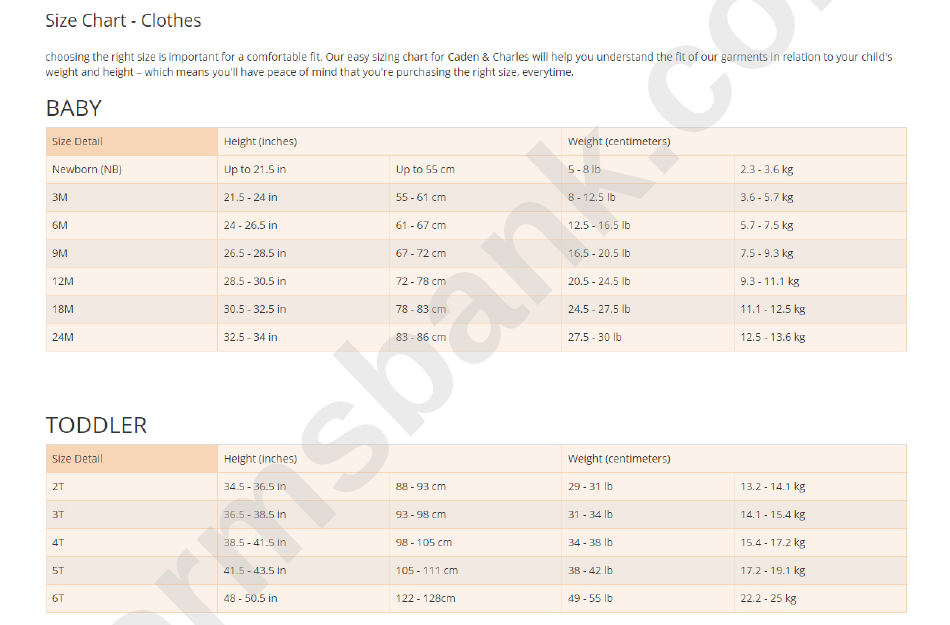 Stride Rite Size Chart