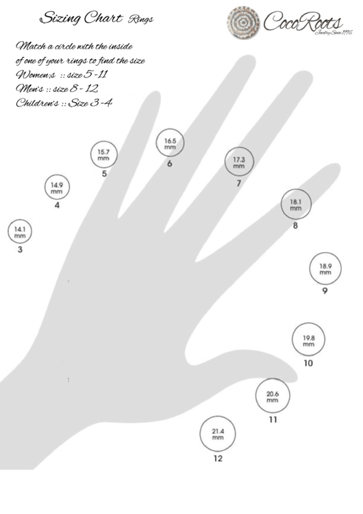 Coco Sports Ring Sizing Chart Printable pdf