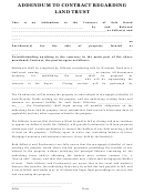 Addendum To Contract Regarding Land Trust Printable pdf
