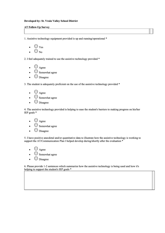 At Follow-Up Survey Template Printable pdf