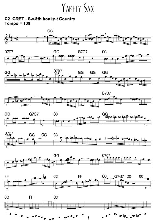 Yakety Sax Sheet Music Printable pdf