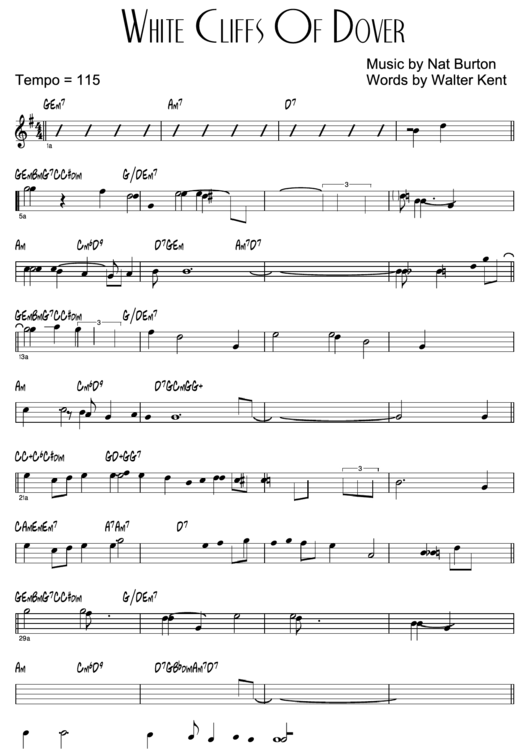 White Cliffs Of Dover Sheet Music Printable pdf