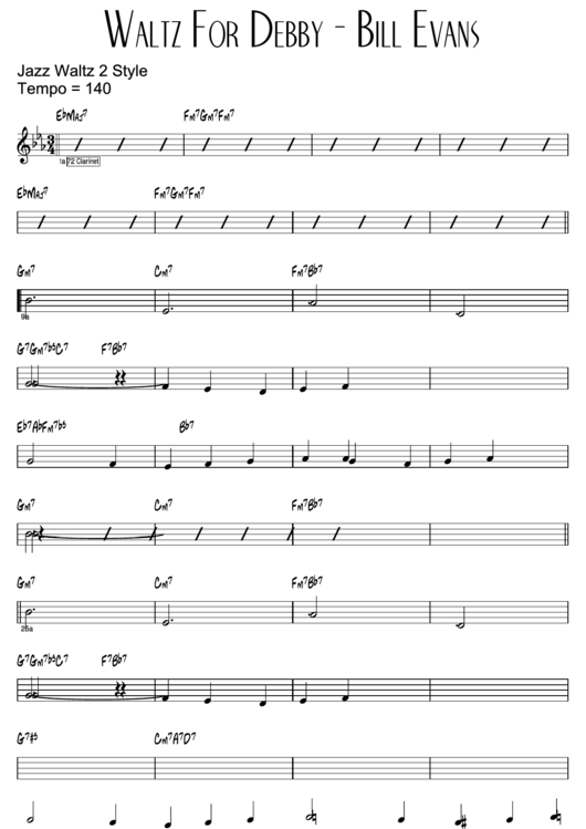 Waltz For Debby - Bill Evans Sheet Music Printable pdf