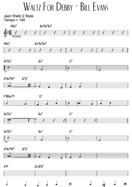 Waltz For Debby - Bill Evans Sheet Music Printable pdf