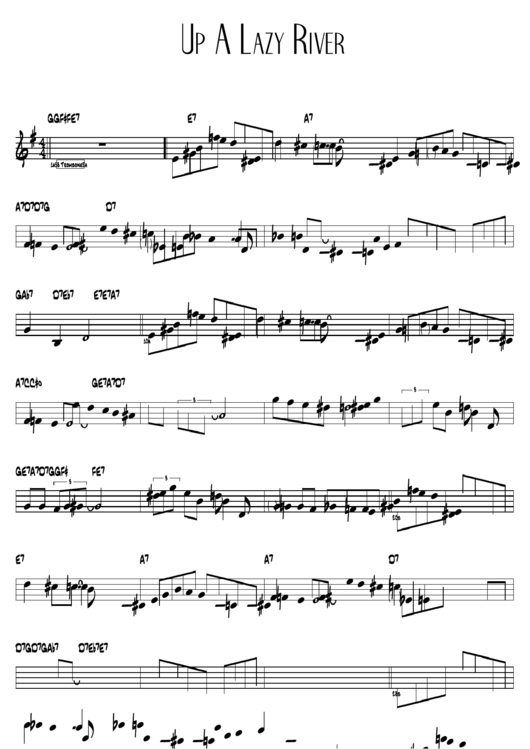 Up A Lazy River Sheet Music Printable pdf