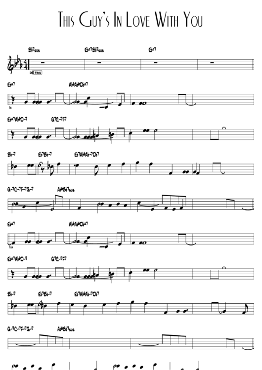This Guy S In Love With You Sheet Music Printable Pdf Download