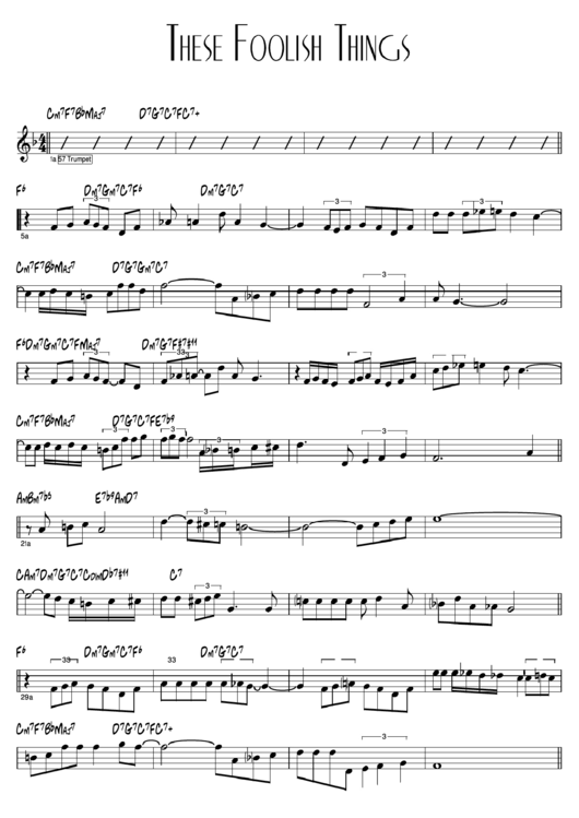 These Foolish Things Sheet Music Printable pdf
