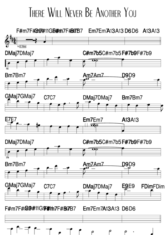 There Will Never Be Another You Sheet Music Printable pdf