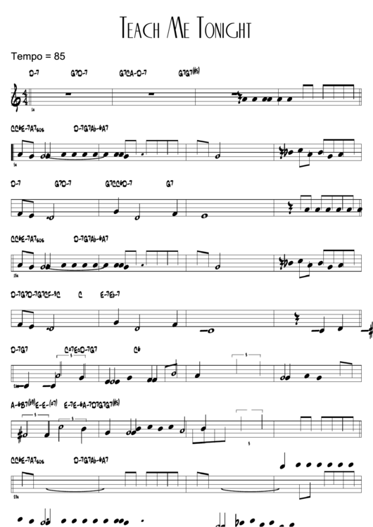 Teach Me Tonight Sheet Music Printable pdf