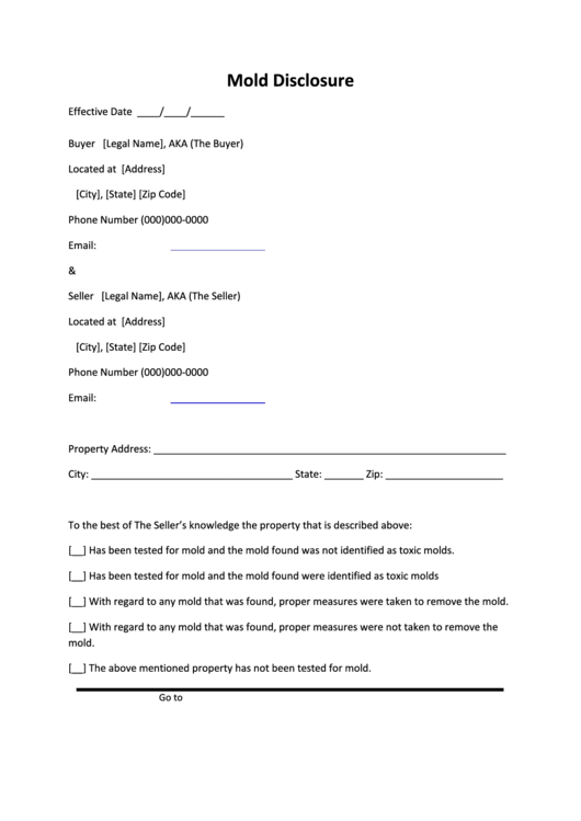 Mold Disclosure Form Printable Pdf Download mold-disclosure-form-printable-pdf-download