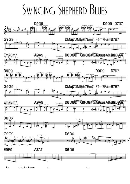 Swinging Shepherd Blues Sheet Music Printable pdf
