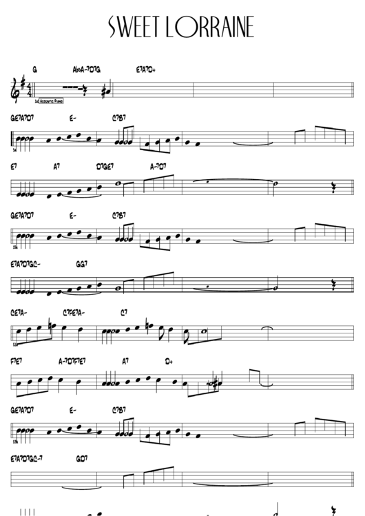 Sweet Lorraine Sheet Music Printable pdf