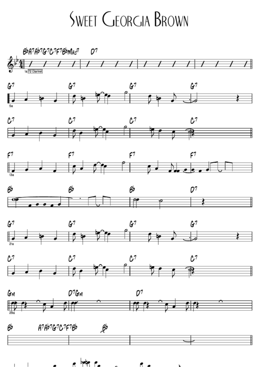 Sweet Georgia Brown Sheet Music Printable pdf