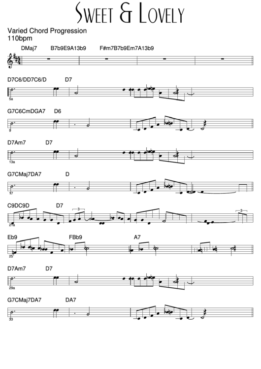 Sweet & Lovely Sheet Music Printable pdf