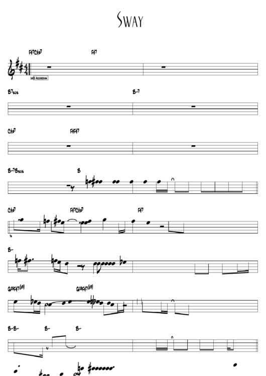 Sway Sheet Music Printable pdf