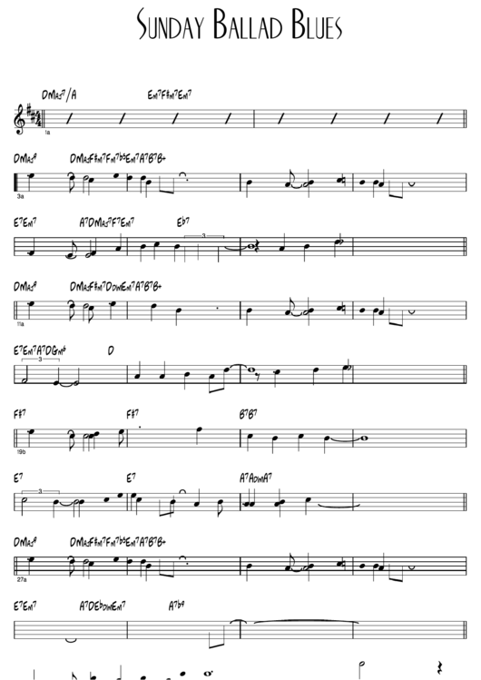 Sunday Ballad Blues Sheet Music Printable pdf