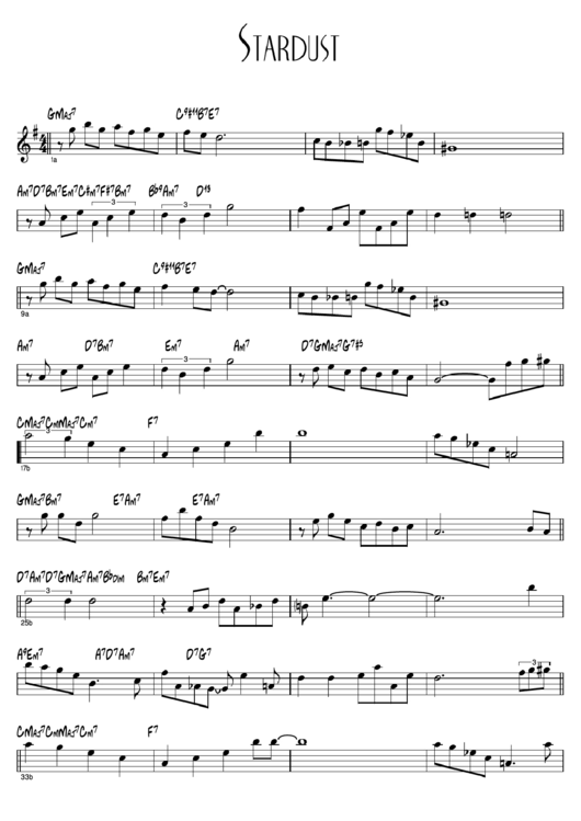 Stardust Sheet Music Printable pdf