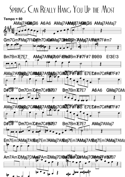 Spring Can Really Hang You Up The Most Sheet Music Printable pdf