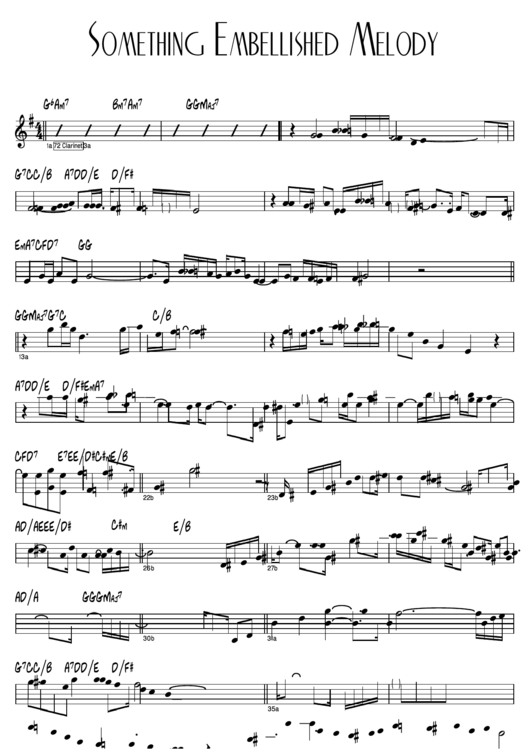 Something Embellished Melody Sheet Music Printable pdf