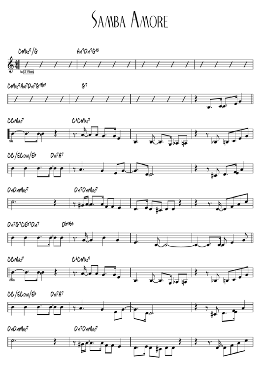 Samba Amore Sheet Music Printable pdf