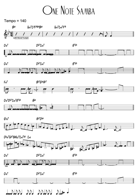 One Note Samba Sheet Music Printable pdf