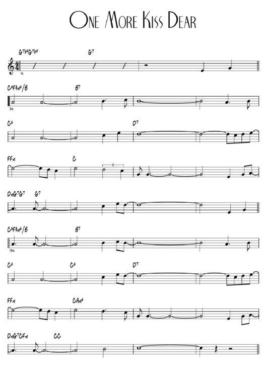One More Kiss Sheet Music Printable pdf
