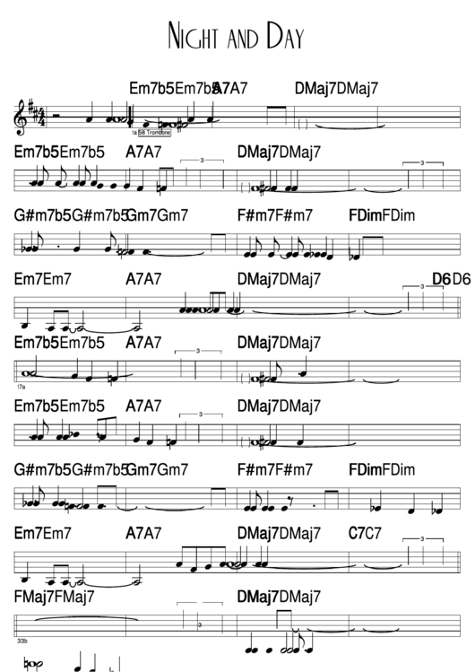 Night And Day Sheet Music Printable pdf