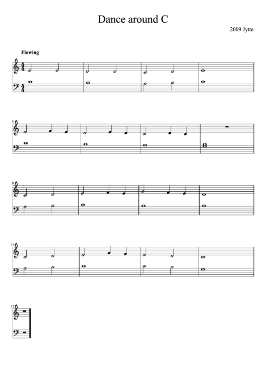 Dance Around C Piano Sheet Music Printable pdf