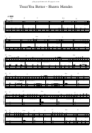 Treatyou Better - Shawn Mendes Piano Sheet Music