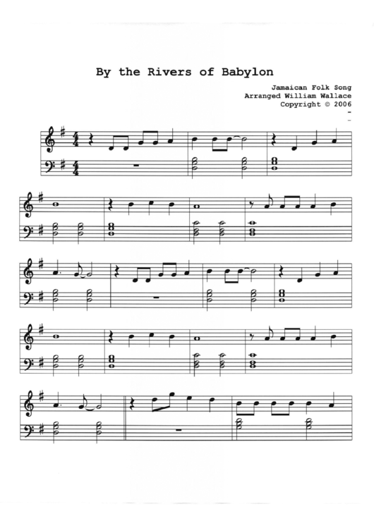Bu The Rivers Of Babylon Piano Sheet Music Printable pdf